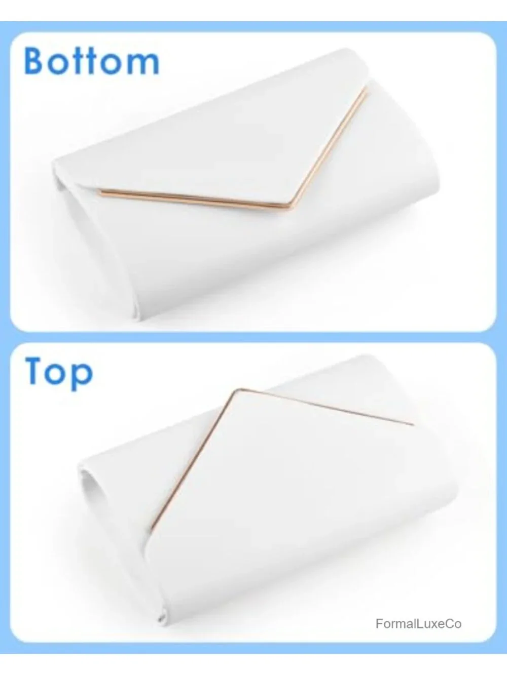 PU Leather Envelope Clutch Evening Bag with Removable Chain Shoulder Strap